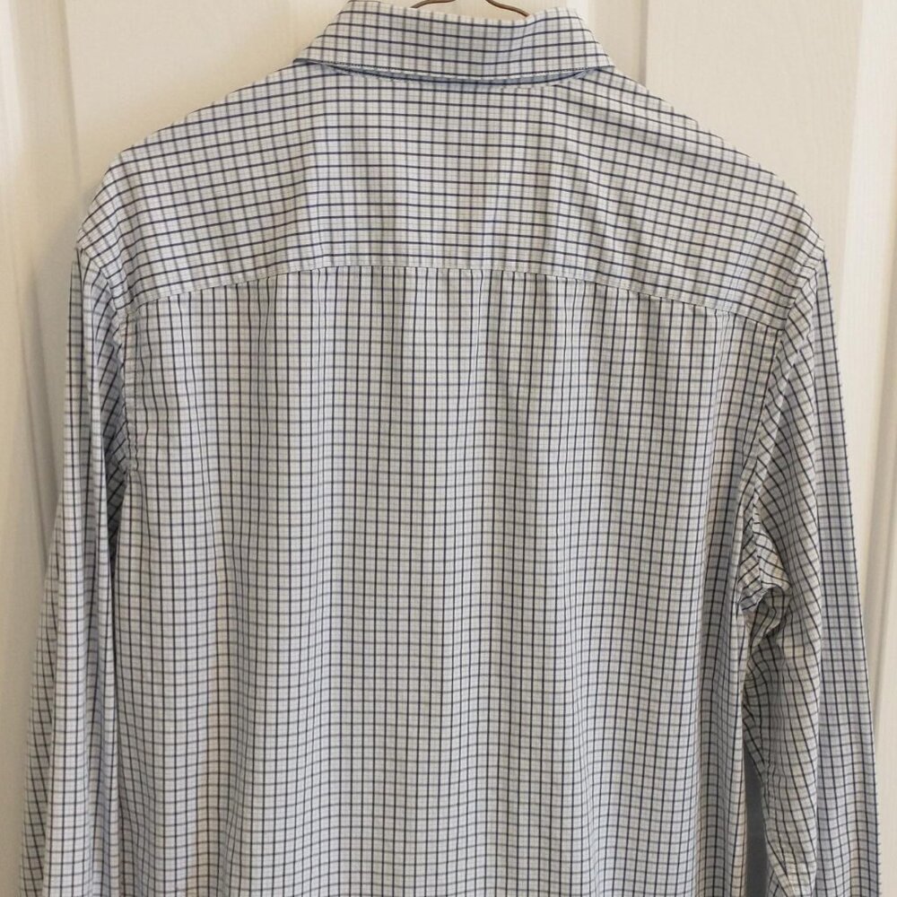 Claiborne Long Sleeve Button Up Men's Shirt, Size Large (Slim), White/Blue - Picture 4 of 6